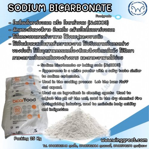 Sodium Bicarbonate,โซเดียมไบคาร์บอเนต, ผงฟู