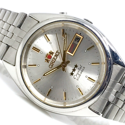 ORIENT Crystal 21 Jewels Made In Japan Automatic Date Men's Watch ขนาดตัวเรือน 37 mm. 1