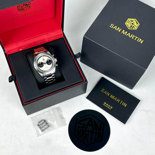 SAN MARTIN ST19 SN0103-G-JS Panda 100m Chrono Automatic ขนาดตัวเรือน 38.5 mm. (Fullset) 8