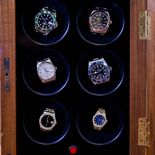 กล่องหมุนนาฬิกาออโตเมติก Watch Winder 6 เรือน ขนาด 18.5x28x40.5 cm. (กว้างxยาวxสูง) 4