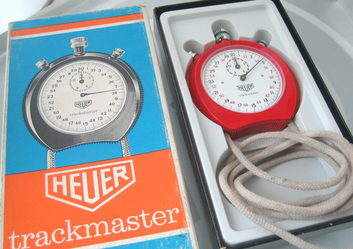 เครื่องจับเวลา stopwatch HEUER 1970 หน้าปัดขาวพิมพ์เลขอารบิค จับเวลาได้ 30 นาที กระจกเซลลูลอย ตัวเรื 7