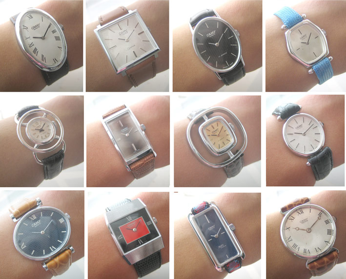 นาฬิกา camy swiss watch ไขลาน 1980 for lady มีหลายรูปแบบ สภาพ new old stock