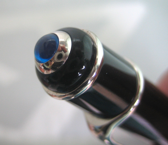 ปากกาหมึกซึม cartier stylo plume diabolo ปากทองขาว 18k (750) ตัวด้ามอครีลิคดำแข็งประดับชุดเหน็บเคลือ 3