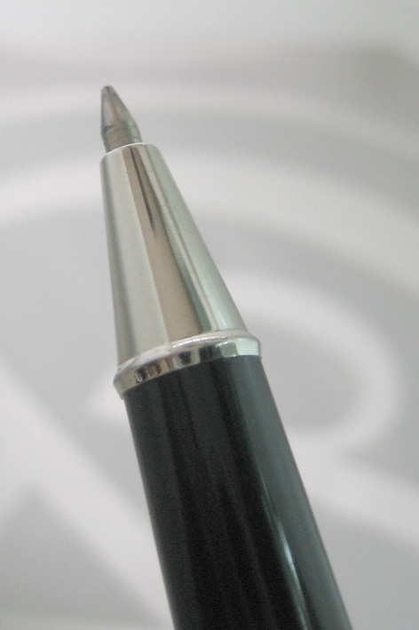 ปากกาหมึกเคมี roler ball  montblanc meisterstuck ตัวด้ามเคลือบแพ็ตตินั่ม ชุดเหน็บเคลือบแพ็ตตินั่ม  ข 5
