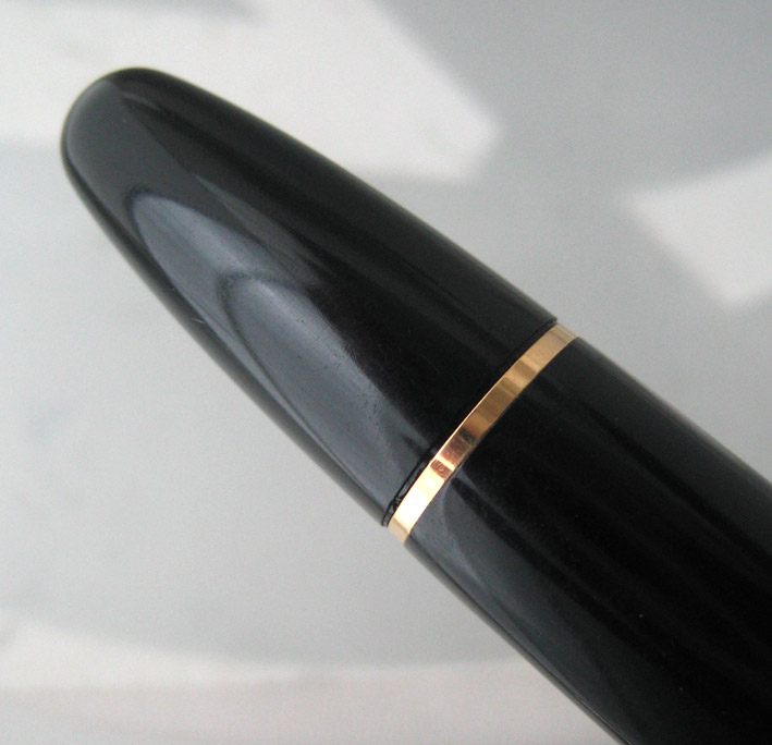 ปากกาหมึกซึม MONTBLANC PEN meisterstuck ขนาด big size ระบบบิดเปิดไส้ ตัวเรือนดำอครีลิคประดับชุดเหน็บ 7