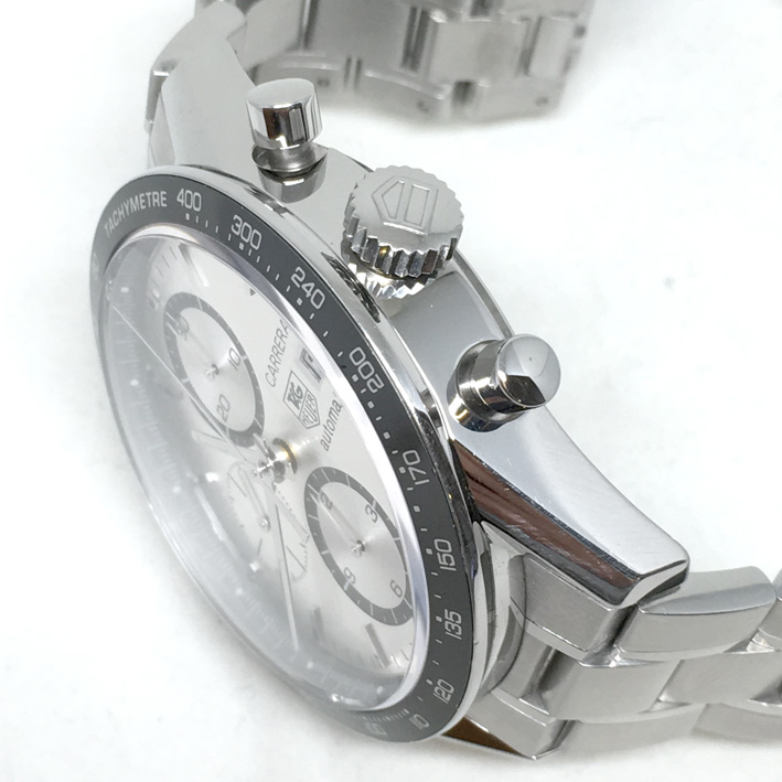 TAG HEUETR Carera Auto chronograph date ขนาด King ize 42mm หน้าปัดบรอนซ์เงินประดับหลักเวลาขีดเงินเงา 1