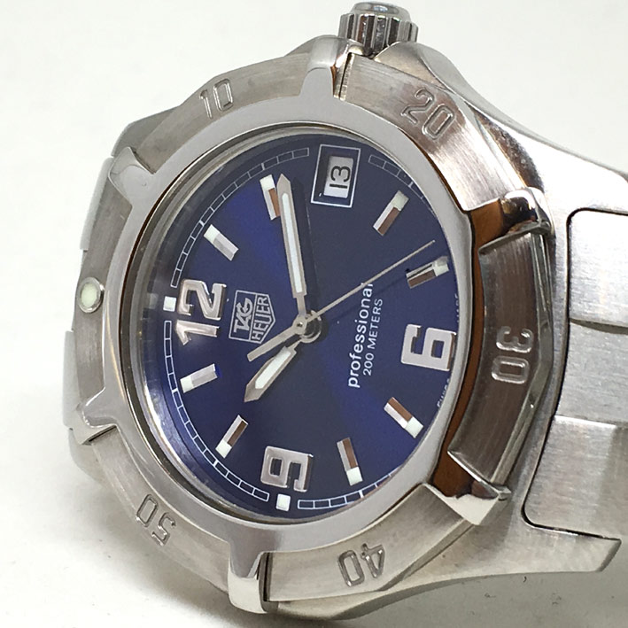 TAG HEUER 2000 exclusive quartz date ขนาด king size 37mm หน้าปัดน้ำเงินประดับหลักเวลาอารบิคทองสลับขี 1