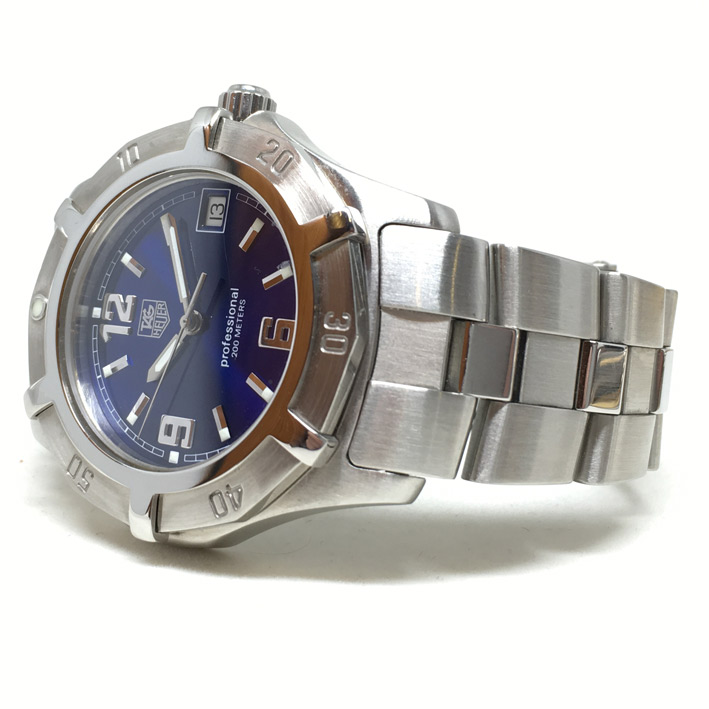 TAG HEUER 2000 exclusive quartz date ขนาด king size 37mm หน้าปัดน้ำเงินประดับหลักเวลาอารบิคทองสลับขี 2