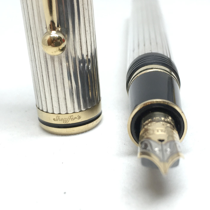 CHEAFFER\'S 1980 Spacial Foutain pen ปากเขียนทอง 18k (750) ตัวด้าม Silver sterling 925 ลายเส้น สภาพส 4