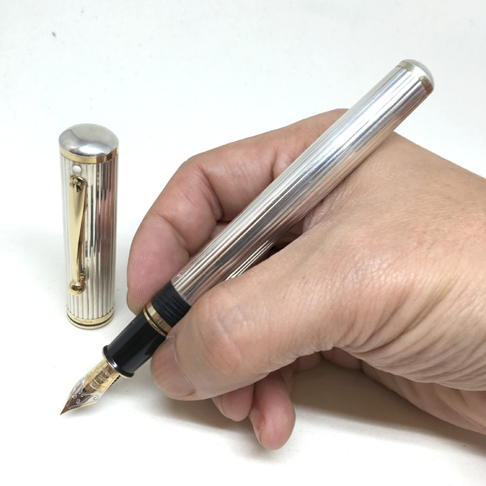CHEAFFER\'S 1980 Spacial Foutain pen ปากเขียนทอง 18k (750) ตัวด้าม Silver sterling 925 ลายเส้น สภาพส 6