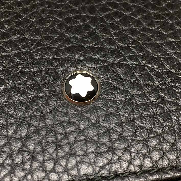 Montblanc Meisterstuck Black Leather Wallet 111124 สำหรับบุรุษ ขนาด 4 1/2 \quot;x 3 1/3\quot; วัสดุห 2