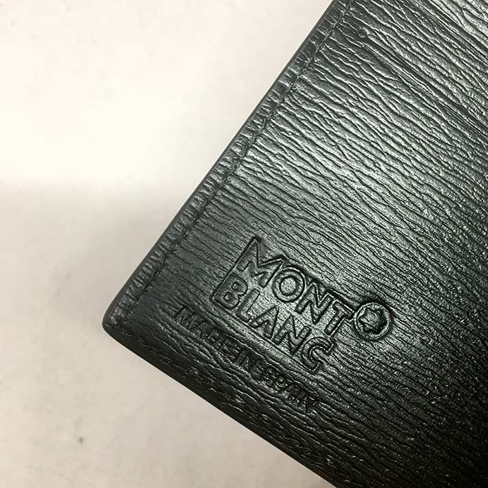Montblanc Westside Black Leather Wallet 6CC 38036 สำหรับบุรุษ ขนาด 4 1/2 \quot;x 3 1/3\quot; วัสดุหน 6
