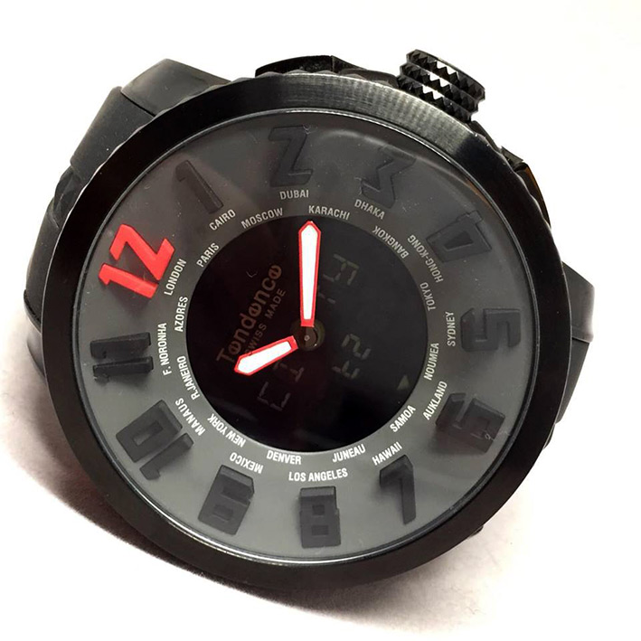 TENDENE World Time Back Digital Men's Watch Size 50 mm. (Fullset) 4