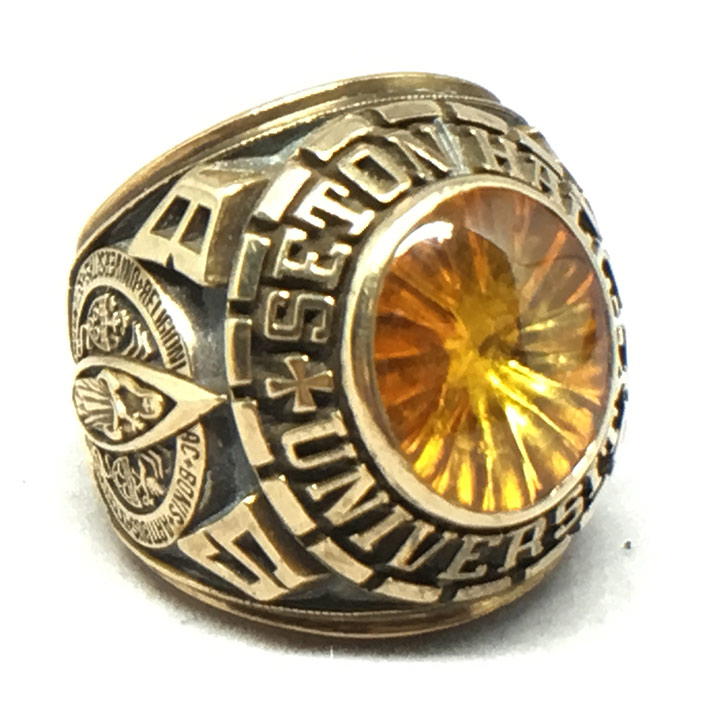 แหวนทอง USA SEATON HALL UNIVER CITY 1971 ประดับพลอยเหลือง ตัวเรือนทอง 10k yellow gold น้ำหนักทองรวม 3