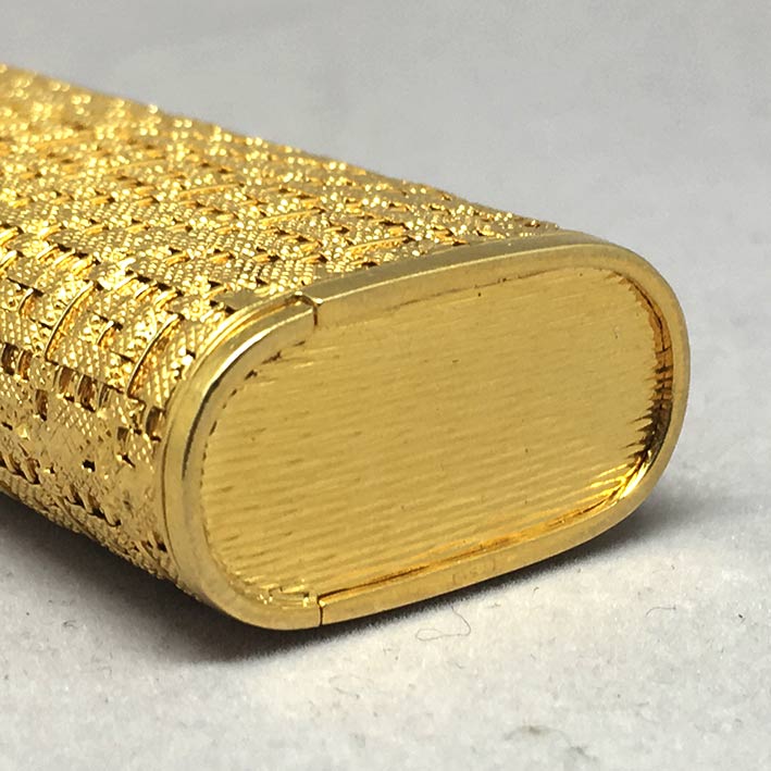 ไฟแช็ก CARTIER ทองคำ 18k yellow gold original 1980 ระบบเติมแก๊ส ลวดลายขอบปลอกทองคำแบบถักทอง หายาก น่ 2