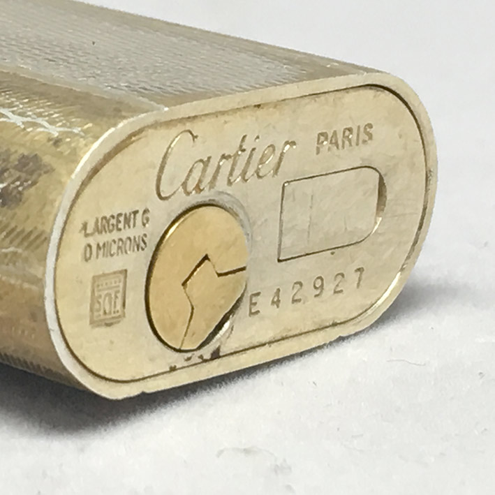 ไฟแช็ก CARTIER ทองคำ 18k yellow gold original 1980 ระบบเติมแก๊ส ลวดลายขอบปลอกทองคำแบบถักทอง หายาก น่ 3