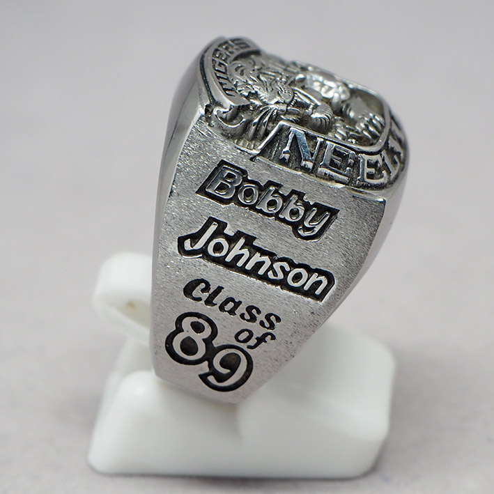 แหวนอเมริกันฟุตบอล TIGER NEELYVILLE BOBBY JOHNSON Quarterback 1989 แสดงสัญลักษณ์เสือประดับพลอยขาว ตั 4