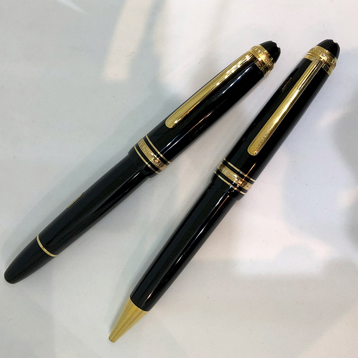MONTBLANC Twin set Meisterstruck 75 Year Anniversary Fountain pen และ Roler ball  วัสดุตัวด้าม Black 1