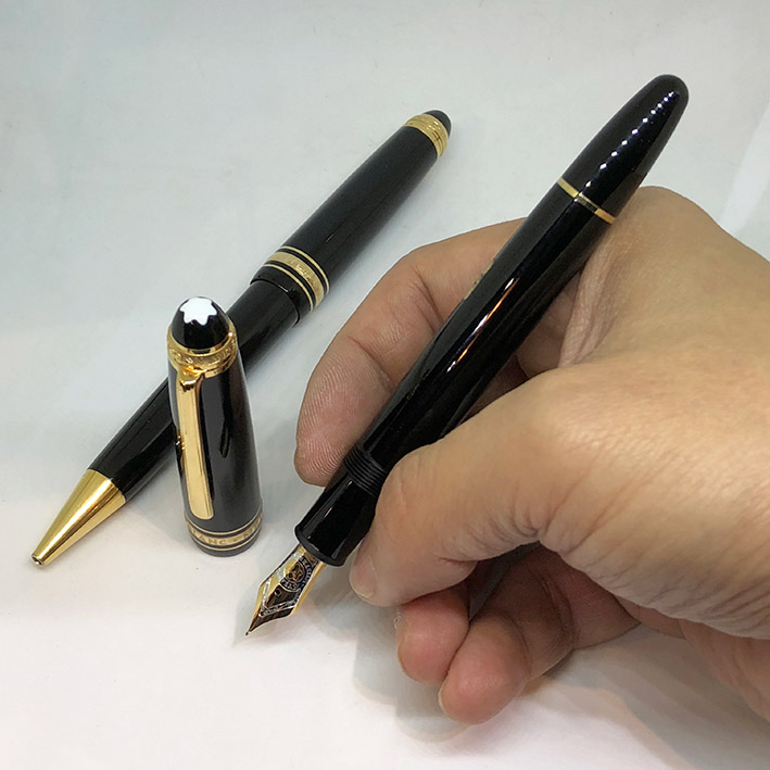 MONTBLANC Twin set Meisterstruck 75 Year Anniversary Fountain pen และ Roler ball  วัสดุตัวด้าม Black 7