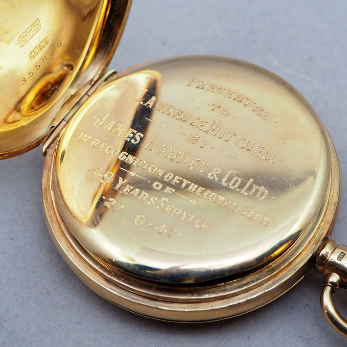 นาฬิกาพกไขลาน DENISON pocket watch 1900 ขนาดตัวเรือน 50 mm หน้าปัดกระเบื้องขาวพิมพ์อารบิคดำ เดินเวลา 2