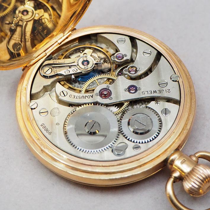 นาฬิกาพกไขลาน DENISON pocket watch 1900 ขนาดตัวเรือน 50 mm หน้าปัดกระเบื้องขาวพิมพ์อารบิคดำ เดินเวลา 3