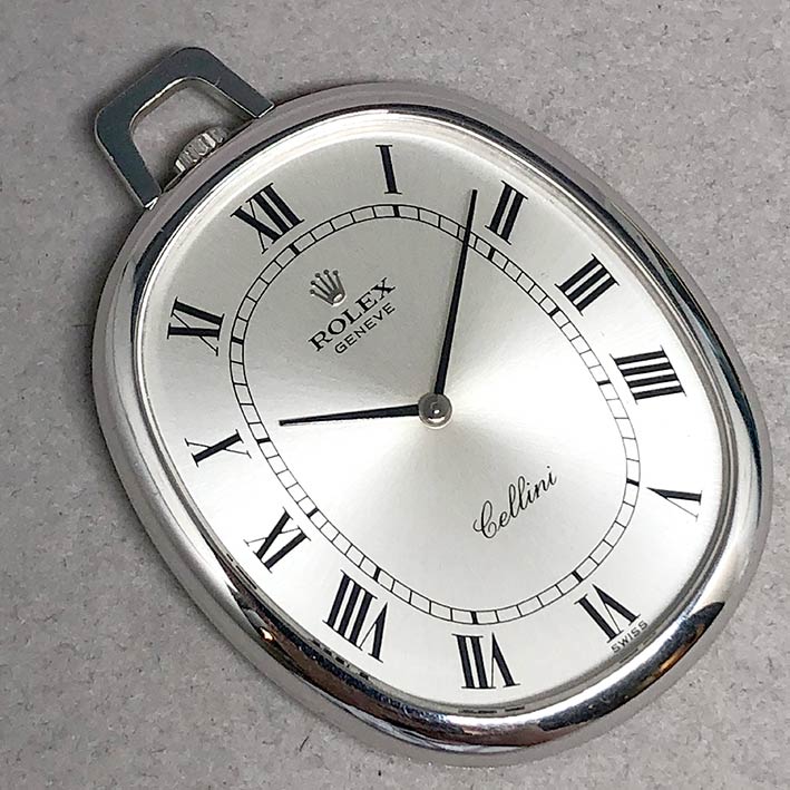 Pocket watch ROLEX Cellini 3729 ระบบไขลาน 18k White gold ขนาดตัวเรือน 33x45 mm. (Pre-owned) 1
