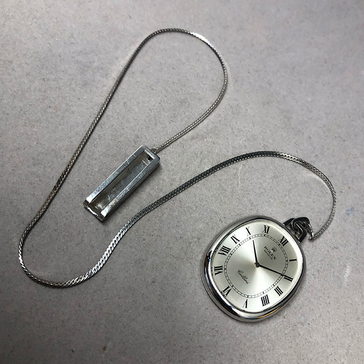 Pocket watch ROLEX Cellini 3729 ระบบไขลาน 18k White gold ขนาดตัวเรือน 33x45 mm. (Pre-owned) 7