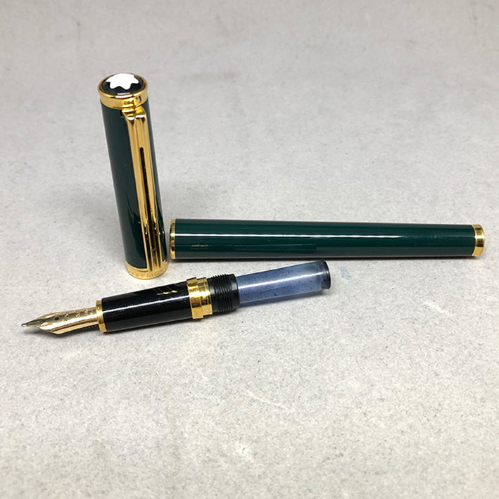 ปากกา Montblanc Classic Fountain Pen ตัวด้ามอครีลิคเขียวเข้มหัวเป็ด ระบบเติมหมึกแบบใหม่ ชุดเหน็บเครื 2
