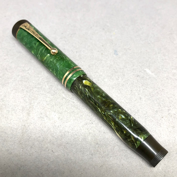 GO.S.PARKER Duofold JADE Fountain Pen Made in USA  ขนาดใหญ่ ยาว 11.5cm ปากเขียนทอง 14k 585 ปากเขียนข 1
