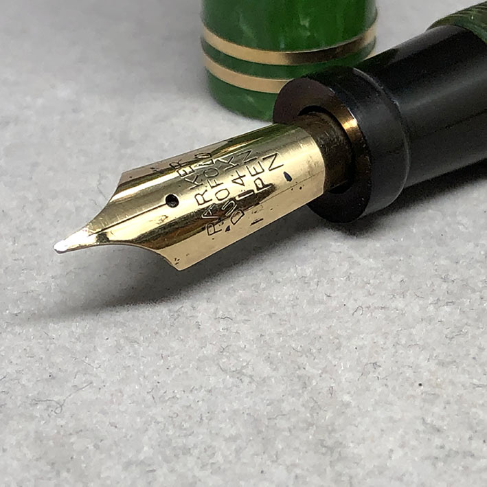 GO.S.PARKER Duofold JADE Fountain Pen Made in USA  ขนาดใหญ่ ยาว 11.5cm ปากเขียนทอง 14k 585 ปากเขียนข 2
