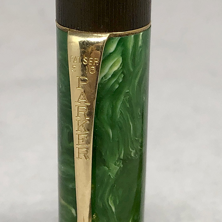 GO.S.PARKER Duofold JADE Fountain Pen Made in USA  ขนาดใหญ่ ยาว 11.5cm ปากเขียนทอง 14k 585 ปากเขียนข 5