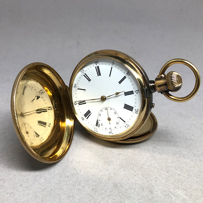 นาฬิกาพก 1900 BREGUET ขนาด 48 mm หน้าปัดขาวเคลือบกระเบื้องพิมพ์โรมันดำ เดินเวลา 2 เข็มครึ่ง ตัวเรือน