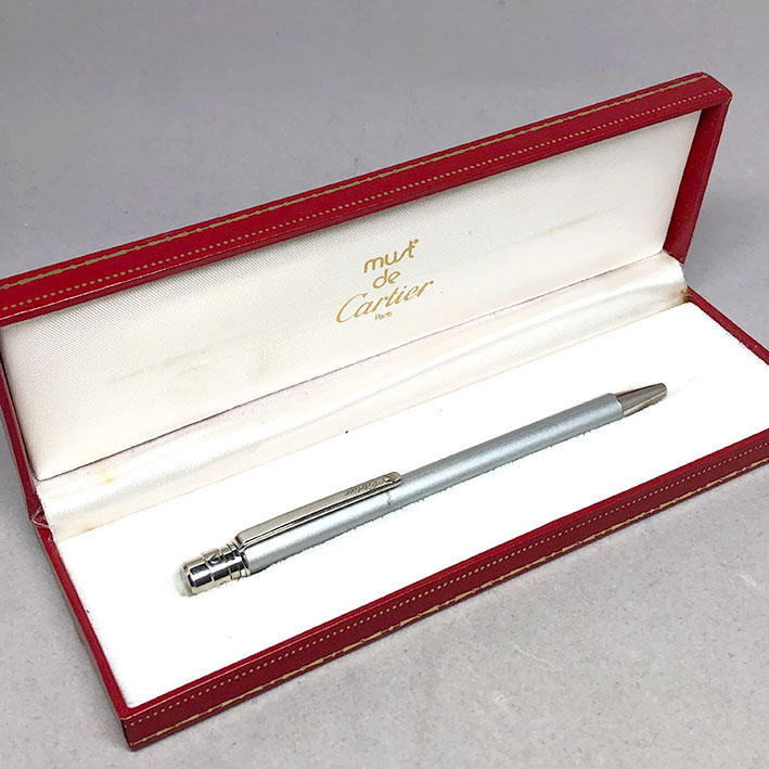 ปากกา CARTIER Santaz collection ตัวเรือนสีบรอนซเงิน ชุดเหน็บเคลือบโรเดียมเงา สภาพสวยสมบูรณ์ พร้อมใช้ 4
