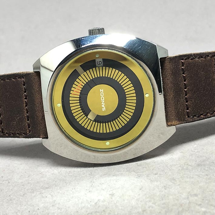 SANDOZ Retro Swiss watch watch 1980 automatic date ใส่ได้ทั้งชาย หญิง ขนาดตัวเรือน 38mm หน้าปัดดำ เด 2