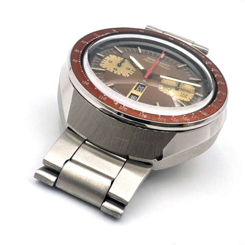 SEIKO Bullhead Brown SpeedTimer 1976 Automatic Chronograph Size 46×43 mm. (Rare item) 3