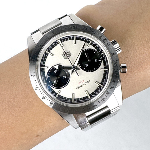 SAN MARTIN ST19 SN0103-G-JS Panda 100m Chrono Automatic ขนาดตัวเรือน 38.5 mm. (Fullset) 7