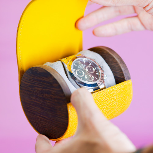 Watch Travel Case เคสหนังปลากระเบนใส่นาฬิกาแบบพกพา สำหรับนาฬิกา 1 เรือน (สามารถสั่งตัดได้) 4