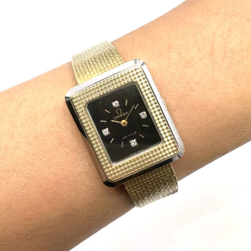 OMEGA De Ville Pavé d’Or 1970s 14k Gold Unisex Size 23x28 mm. (Rare Item) 9