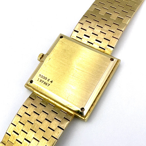 PIAGET Tiger Eye Dial 18k Yellow Gold 1970s Manual Winding Unisex Size 25x25 mm. (Rare item) 8