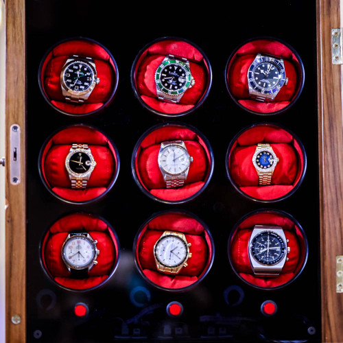 กล่องหมุนนาฬิกาออโตเมติก Watch Winder 9 เรือน ขนาด 19x37.5x49.5 cm. (กว้างxยาวxสูง) 6