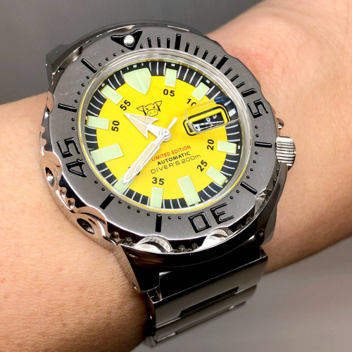 MAIALE BRAVA GENTE (MBG) Diver's 200m Limited Automatic Date Men's Watch ขนาด 42 mm.