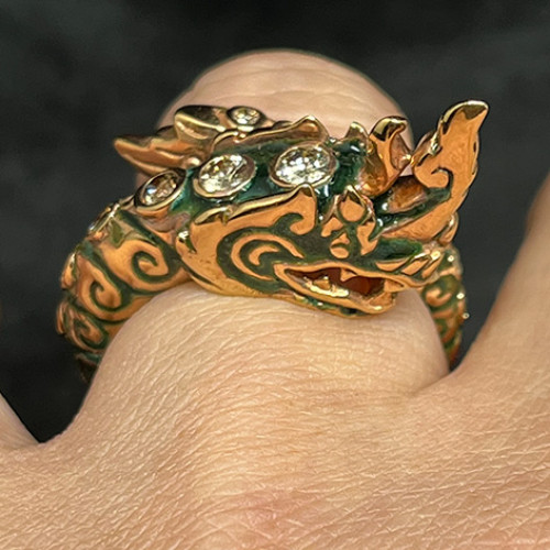 แหวนทองคำรูปทรงพยานาค Pink gold ประดับเพชรแท้เจียรไนทุกเม็ดจำนวน 23 เม็ด น้ำหนักรวม 1.45 กะรัต 2