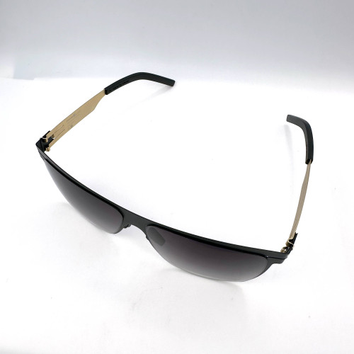IC! BERLIN Dark Energy Black / Sun Gold 863424 Sunglasses Made In Germany (Pre-owned) 1