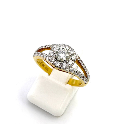 Gold ring with genuine diamonds, main stone size 0.28 carat (Pre-owned) 5