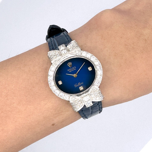 ROLEX Cellini 4081 Year 1976 Winding 18k Gold Diamonds Lady Size 25 mm. (Pre-owned) 7
