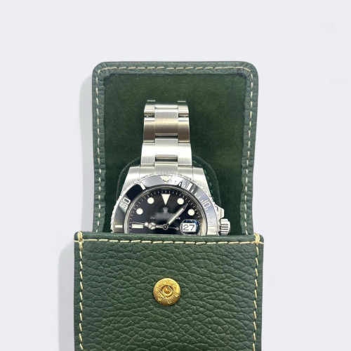 กระเป๋าหนังแท้ ตัดเย็บอย่างดี สำหรับใส่นาฬิกาเรือนสายเหล็ก ขนาด 2x7x14 cm. (กว้างxยาวxสูง) 3