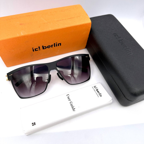 IC! BERLIN Dark Energy Black / Sun Gold 863424 Sunglasses Made In Germany (Pre-owned) 9