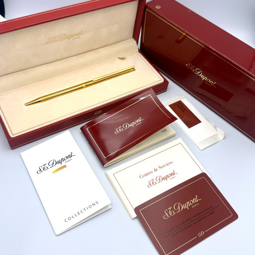 ปากกาลูกลื่น S.T. DUPONT Paris Classic Gold & Laque de Chine Ballpoint Pen Made In France (NEW)