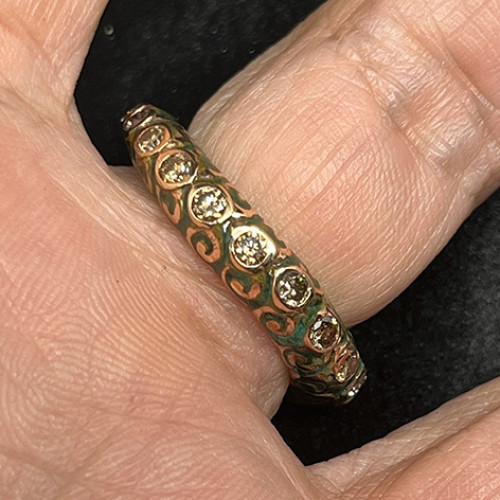 แหวนทองคำรูปทรงพยานาค Pink gold ประดับเพชรแท้เจียรไนทุกเม็ดจำนวน 23 เม็ด น้ำหนักรวม 1.45 กะรัต 5