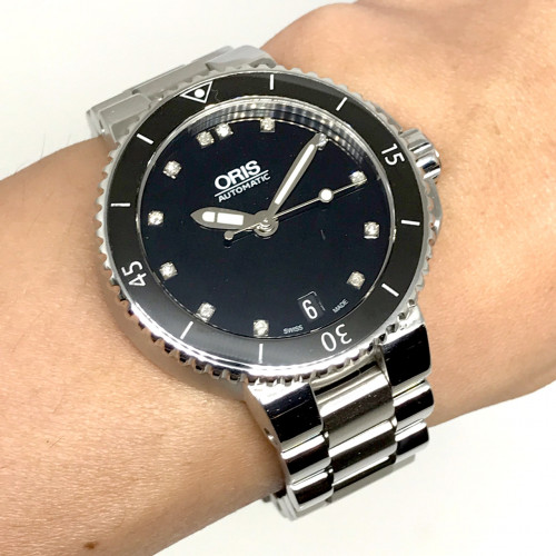 ORIS Aquis Date Diamonds 7652-04 Automatic Lady ขนาดตัวเรือน 36 mm. (Pre-owned) 7